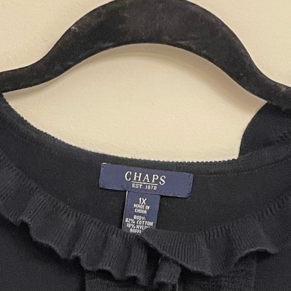 Women’s Chaps Black Sweater Size 1X - Picture 2 of 4